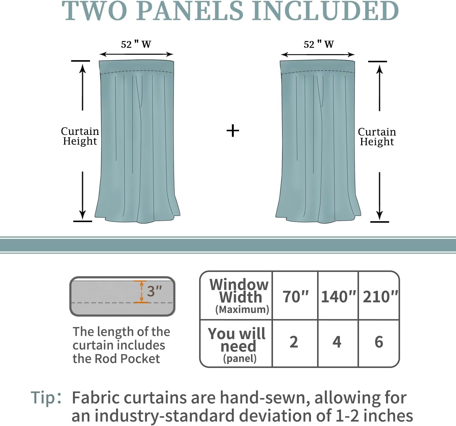 Blackout Curtains for Bedroom, 2 Window Panels, 52 X 95 Inch, Pink