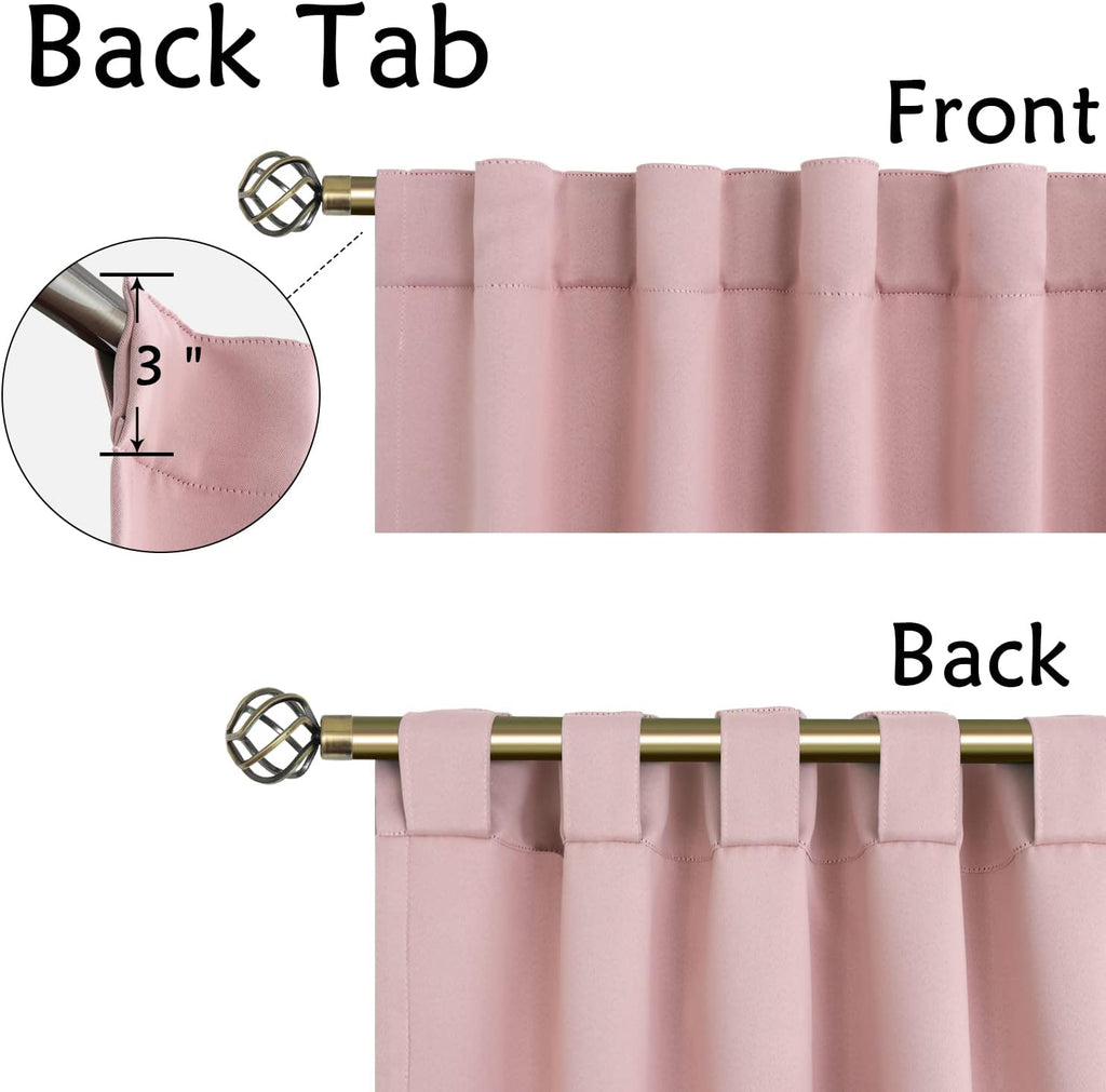 Blackout Curtains for Bedroom, 2 Window Panels, 52 X 95 Inch, Pink